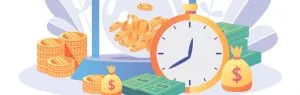 graphic showing time and money